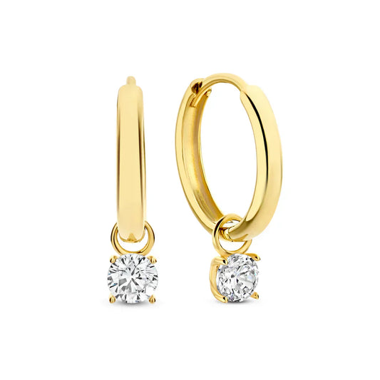 Celeste™ | Gold Stone Hoop Earrings