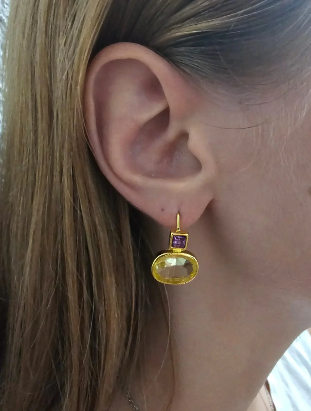 Vintage Green Gold Earrings