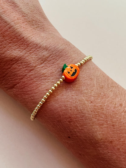 Dainty Halloween Pumpkin Bracelet