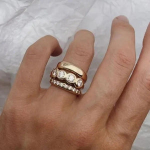Elara™ | Forged Brilliant Gold Ring Set