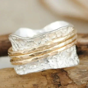Noah™ | Vintage Spinner Gold & Silver Ring