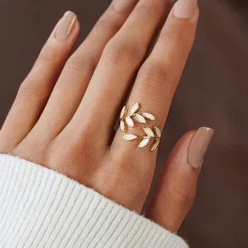 Pure™ | White Opal Leaf Adjustable Ring